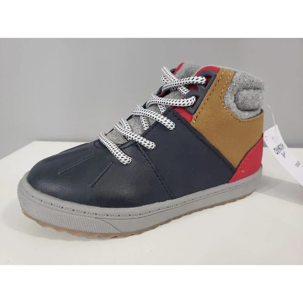 NEW OshKosh Toddler Boys Boots‎ Wistman Navy size 10 Duck Brown Red Fall Winter